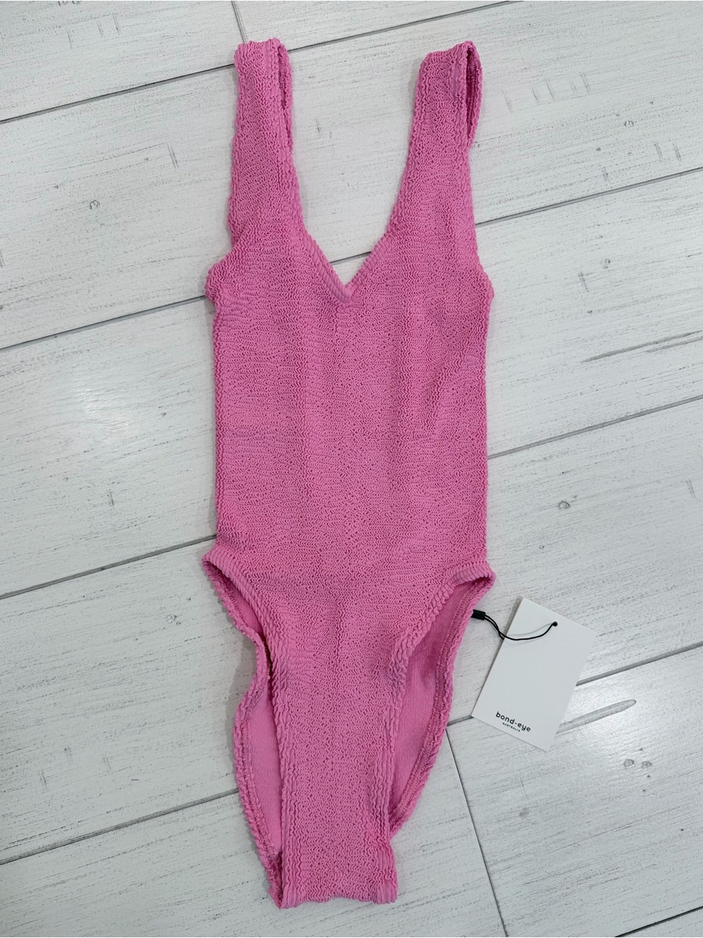 bond-eye Pink Textured One-Piece Swimsuit - Picture 2 of 11